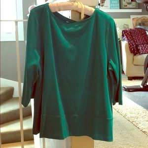 Blue Green Pointe 3/4 sleeve Jjill blouse